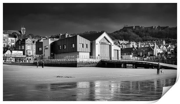 Scarborough Black and White Print by Tim Hill