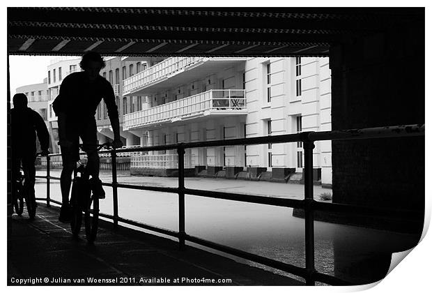 Camden Cyclists Print by Julian van Woenssel
