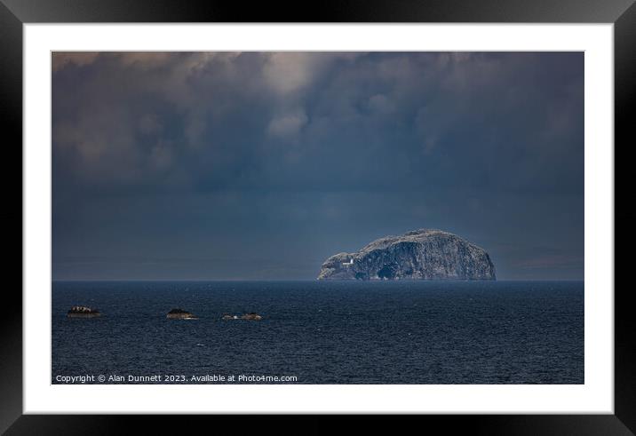 Bass Rock and islands Framed Mounted Print by Alan Dunnett
