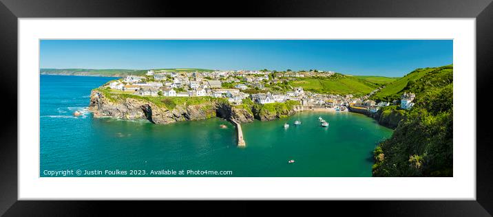 Port Isaac panorama, Cornwall  Framed Mounted Print by Justin Foulkes