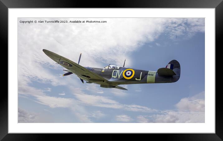 Replica spitfire Framed Mounted Print by Alan Tunnicliffe