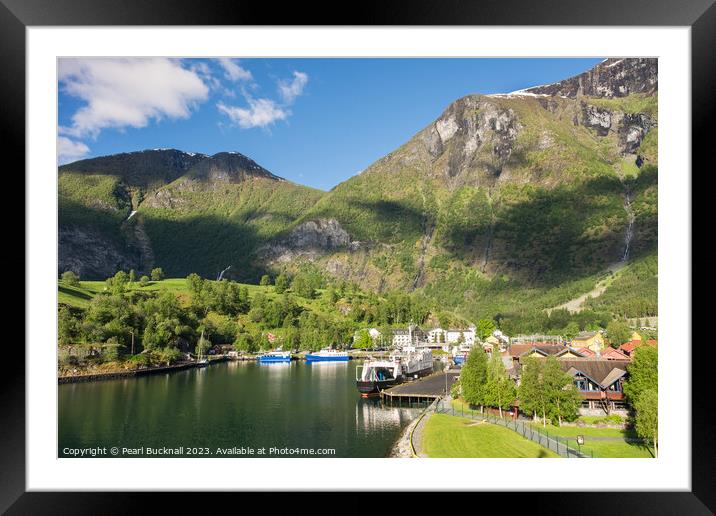 Aurlandsfjorden Fjord at Flam Norway Framed Mounted Print by Pearl Bucknall