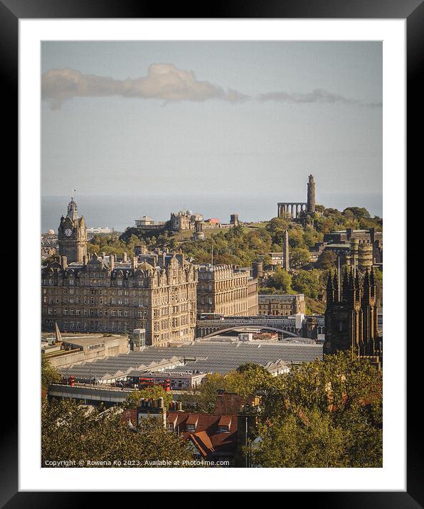 Urban Landscape of Edinburgh Framed Mounted Print by Rowena Ko