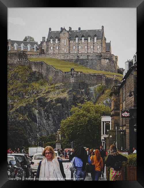 Commanding Edinburgh Castle Panorama Framed Print by Rowena Ko