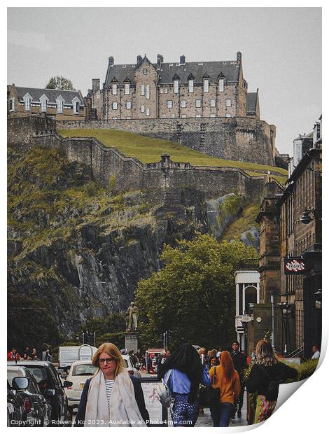 Commanding Edinburgh Castle Panorama Print by Rowena Ko