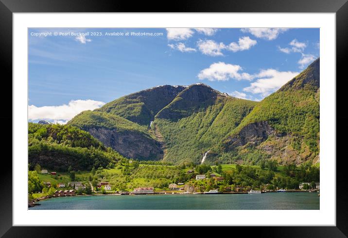 Aurlandsfjorden Fjord at Flam Norway Framed Mounted Print by Pearl Bucknall