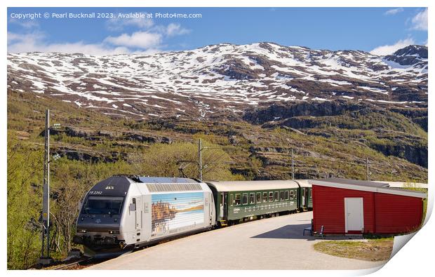 Flam Scenic Railway Norway Print by Pearl Bucknall