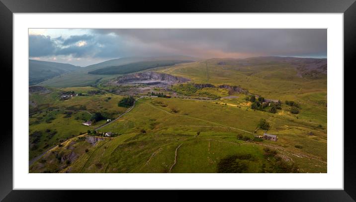 Panoramic view of Penwyllt Framed Mounted Print by Leighton Collins