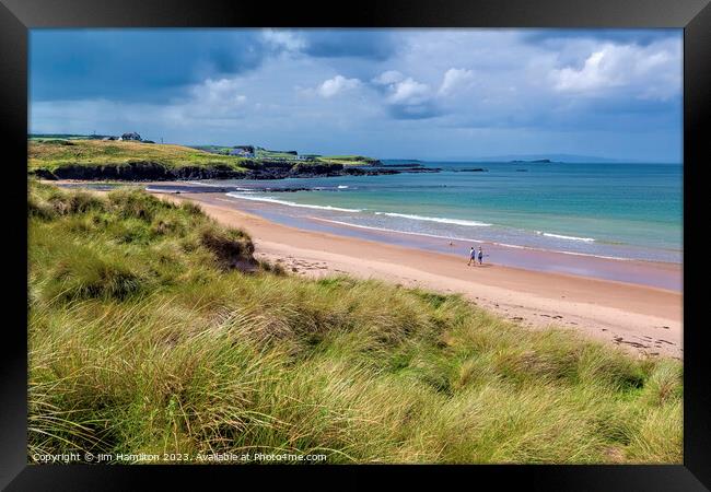 Northern Ireland's Spectacular Bushfoot Beach Framed Print by jim Hamilton