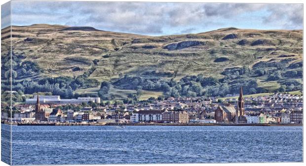 Largs shoreline as seen from Great Cumbrae Canvas Print by Allan Durward Photography