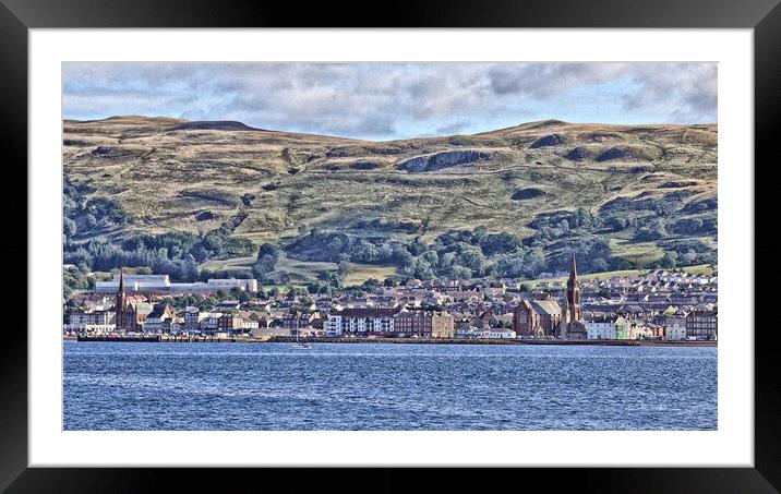 Largs shoreline as seen from Great Cumbrae Framed Mounted Print by Allan Durward Photography