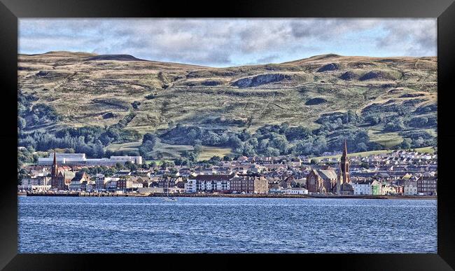 Largs shoreline as seen from Great Cumbrae Framed Print by Allan Durward Photography
