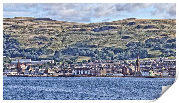 Largs shoreline as seen from Great Cumbrae Print by Allan Durward Photography