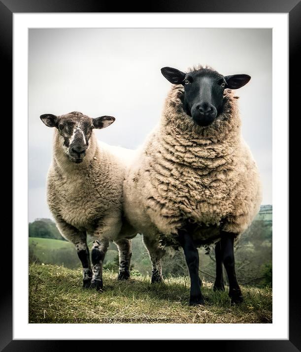 Scary sheep Framed Mounted Print by Dave Withington