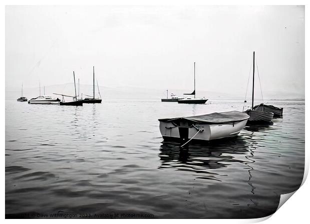 Boats at Aberdovey Print by Dave Withington