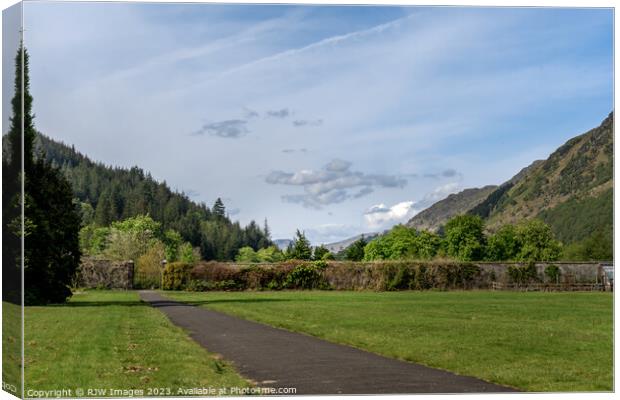 Blue Sky Over Benmore Canvas Print by RJW Images