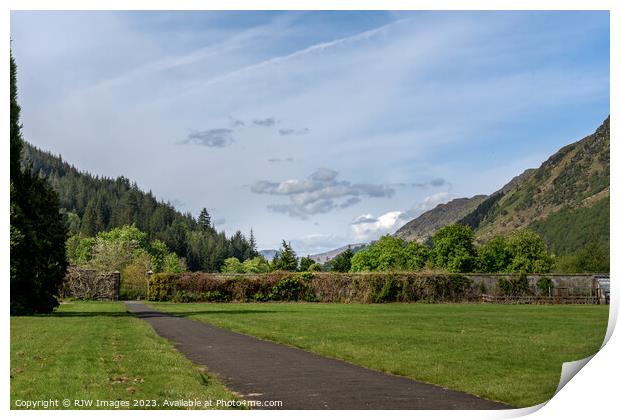 Blue Sky Over Benmore Print by RJW Images