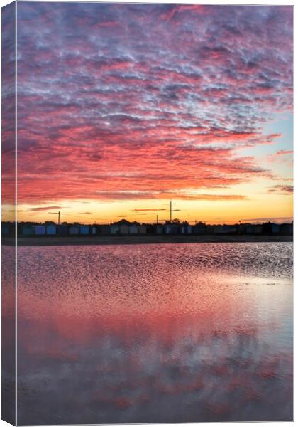 Pre sunrise colours and reflections Brightlingsea  Canvas Print by Tony lopez