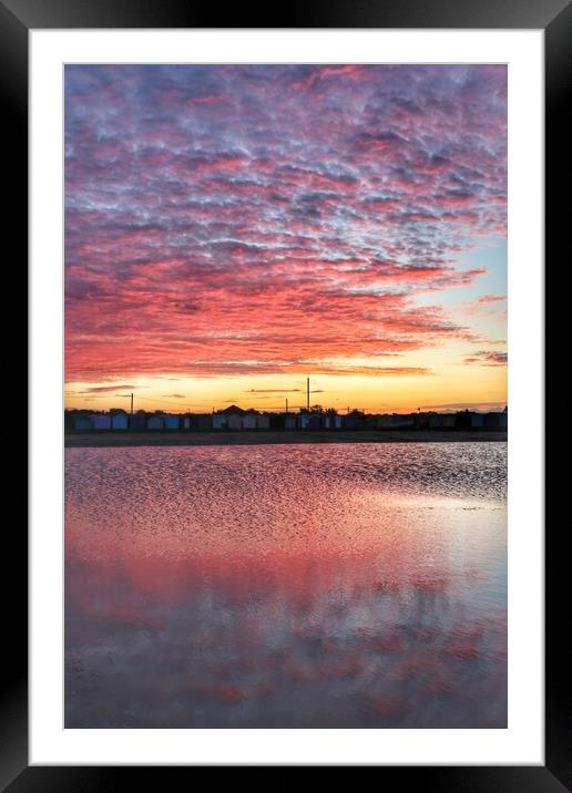Pre sunrise colours and reflections Brightlingsea  Framed Mounted Print by Tony lopez