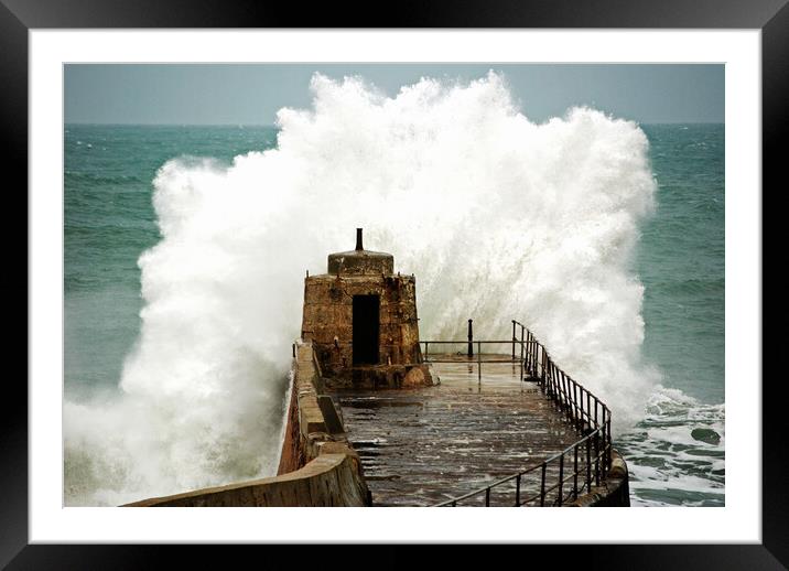 Stormy weather in cornwall Framed Mounted Print by Kevin Britland