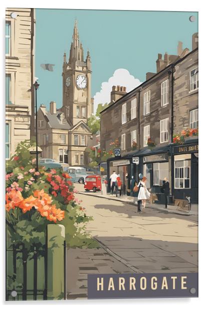 Harrogate Vintage Travel Poster Acrylic by Picture Wizard