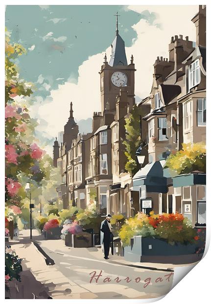 Harrogate Vintage Travel Poster Print by Picture Wizard