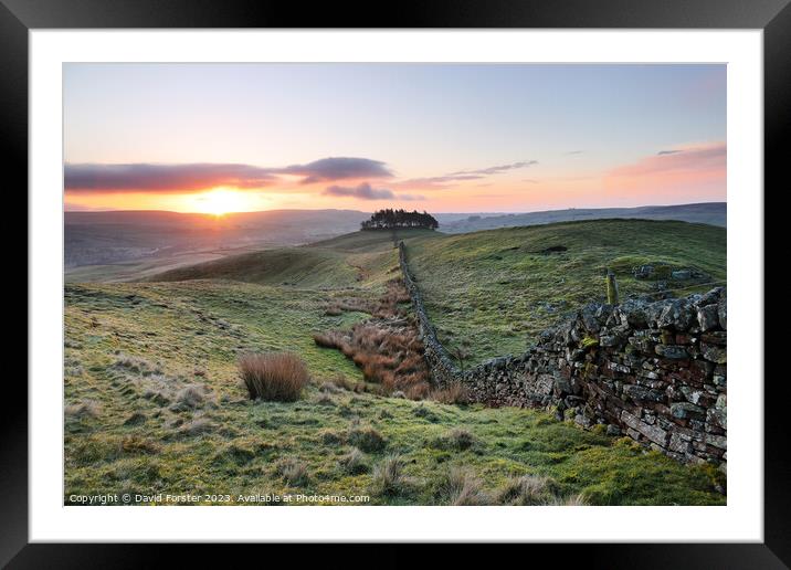 Kirkcarrion Sunrise, Teesdale, County Durham, UK Framed Mounted Print by David Forster