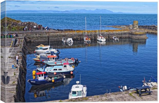 Dunure harbour vessels Canvas Print by Allan Durward Photography