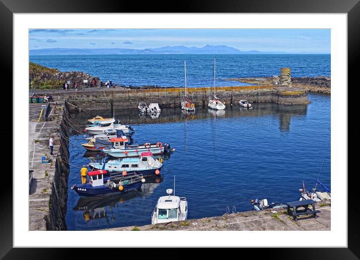 Dunure harbour vessels Framed Mounted Print by Allan Durward Photography