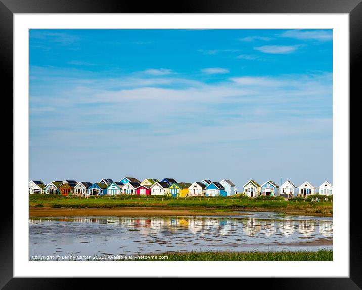 Beach Huts Framed Mounted Print by Lenny Carter