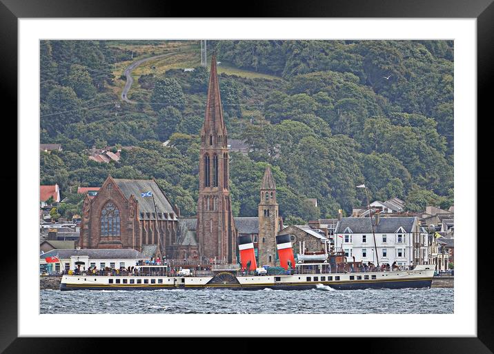 PS Waverley departing Largs, Ayrshire. Framed Mounted Print by Allan Durward Photography