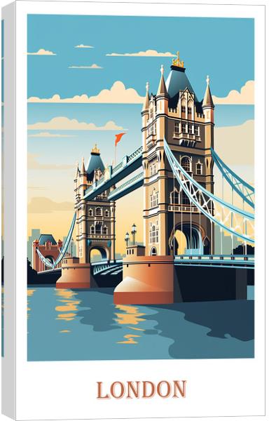 London Travel Poster Canvas Print by Steve Smith