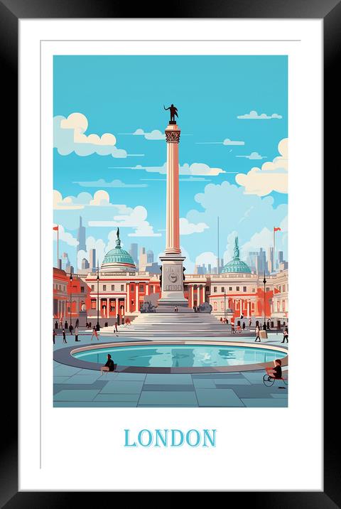 London Travel Poster Framed Mounted Print by Steve Smith