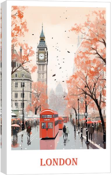 London Travel Poster Canvas Print by Steve Smith