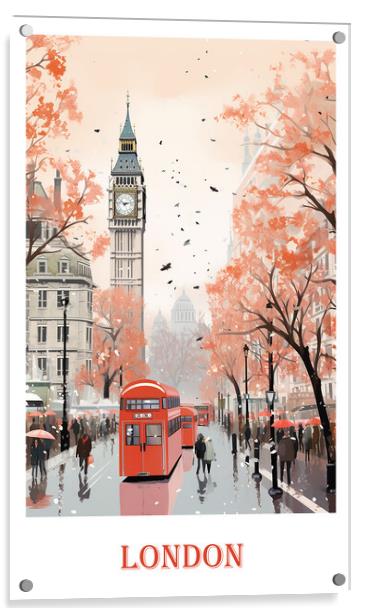 London Travel Poster Acrylic by Steve Smith