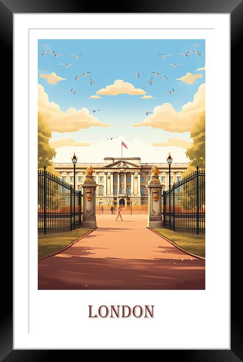 London Travel Poster Framed Mounted Print by Steve Smith