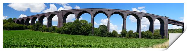 Conisbrough Viaduct Doncaster Panorama  Print by Alison Chambers