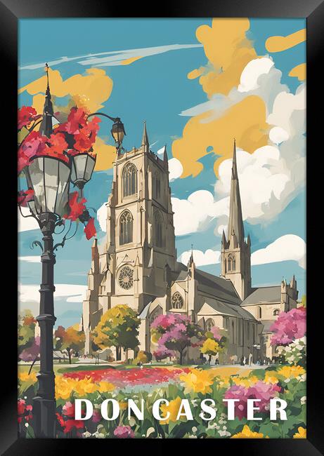 Vintage Travel Poster Doncaster Framed Print by Picture Wizard