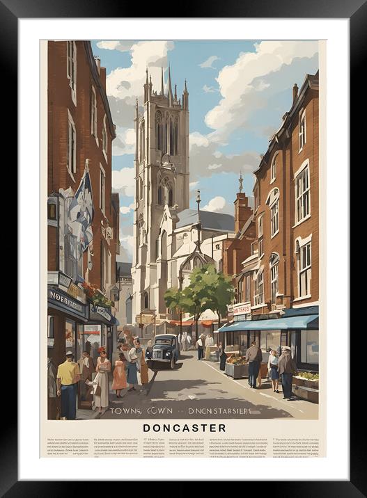 Vintage Travel Poster Doncaster Framed Mounted Print by Picture Wizard