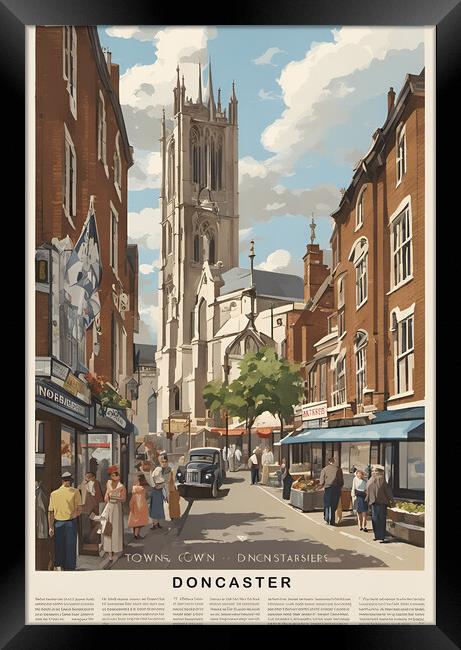 Vintage Travel Poster Doncaster Framed Print by Picture Wizard