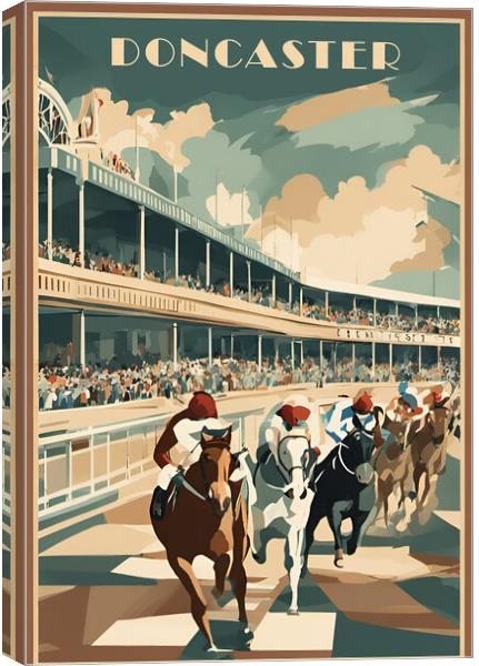Vintage Travel Poster Doncaster Races Canvas Print by Picture Wizard
