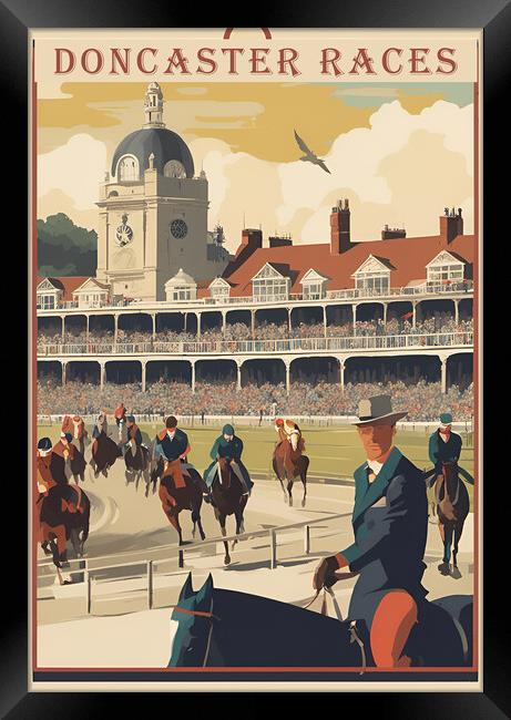Vintage Travel Poster Doncaster Races Framed Print by Picture Wizard