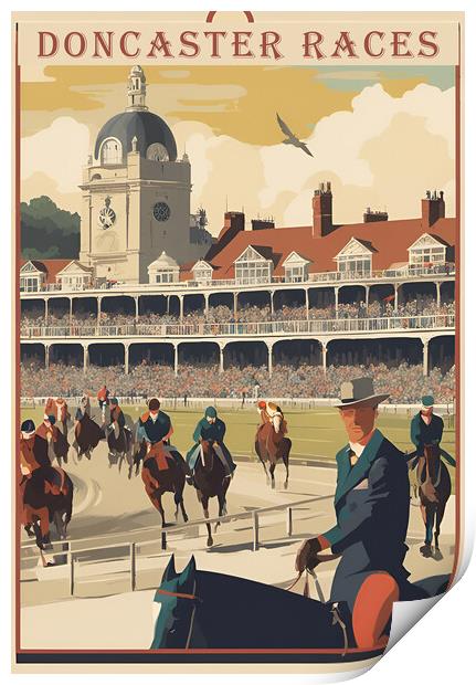 Vintage Travel Poster Doncaster Races Print by Picture Wizard