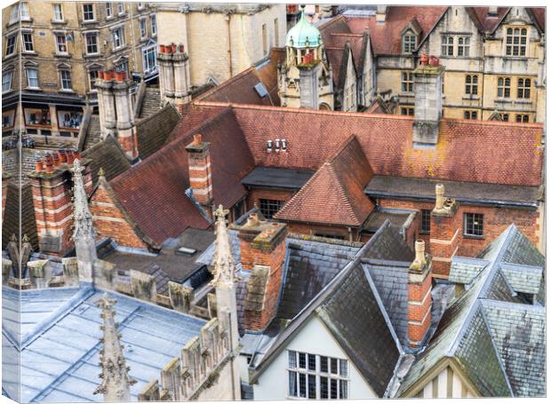 The rooftops of Oxford Canvas Print by Richard Downs