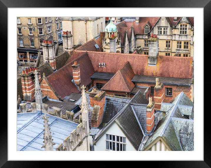 The rooftops of Oxford Framed Mounted Print by Richard Downs