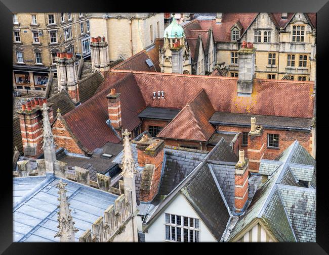 The rooftops of Oxford Framed Print by Richard Downs