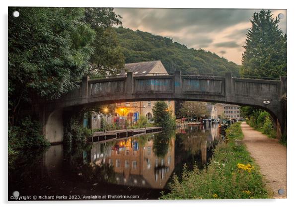 Rochdale Canal - Hebden Bridge Acrylic by Richard Perks