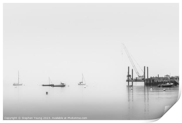 Swanage Bay Sea Mist Print by Stephen Young