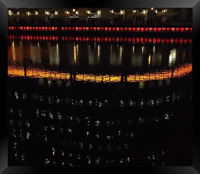 Dock Light Reflections Framed Print by Karen Martin
