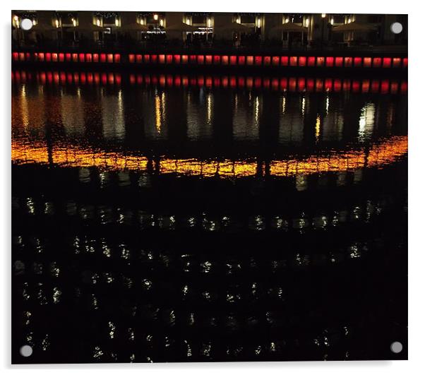 Dock Light Reflections Acrylic by Karen Martin